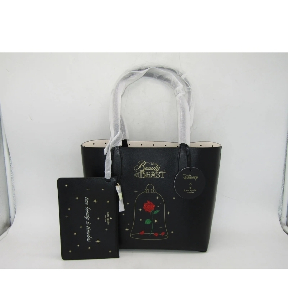 P2 - Beautiful Kate Spade Reversible Beauty and the Beast Large Tote - Picture 9 of 13